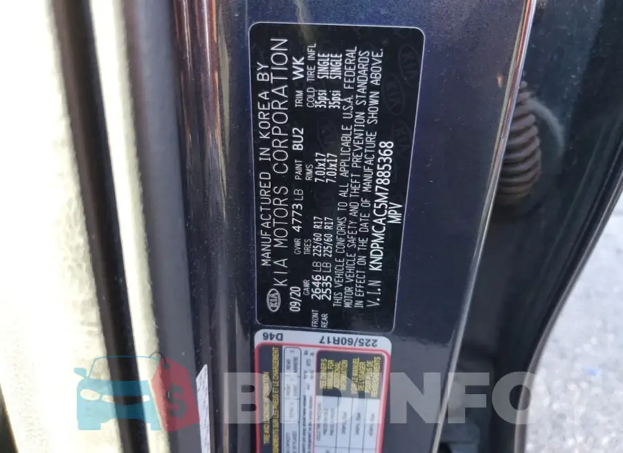 KNDPMCAC5M7885368 Photo# 12