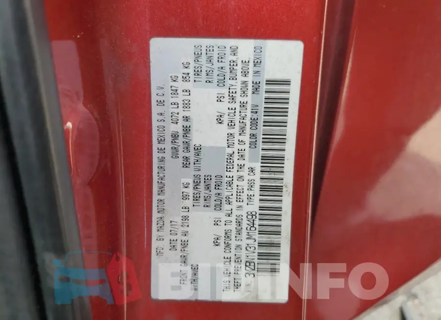3MZBN1V31JM164498 Photo# 12