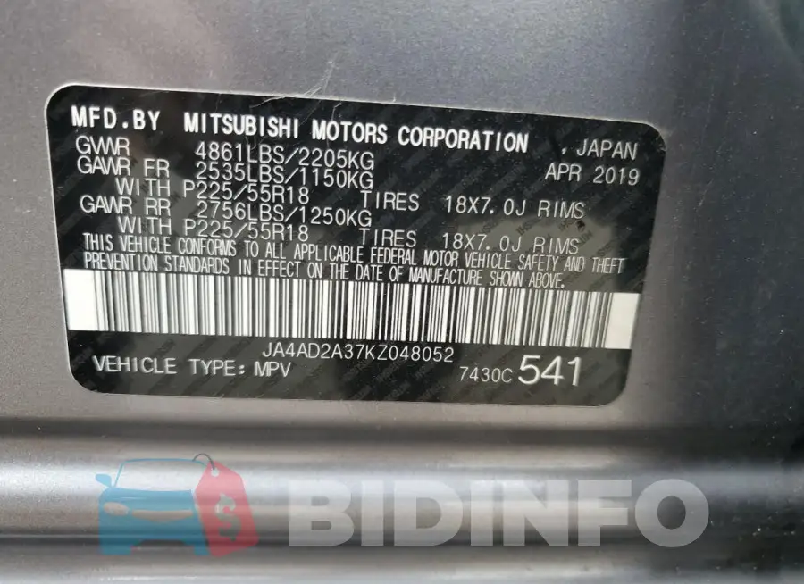 JA4AD2A37KZ048052 Photo# 12
