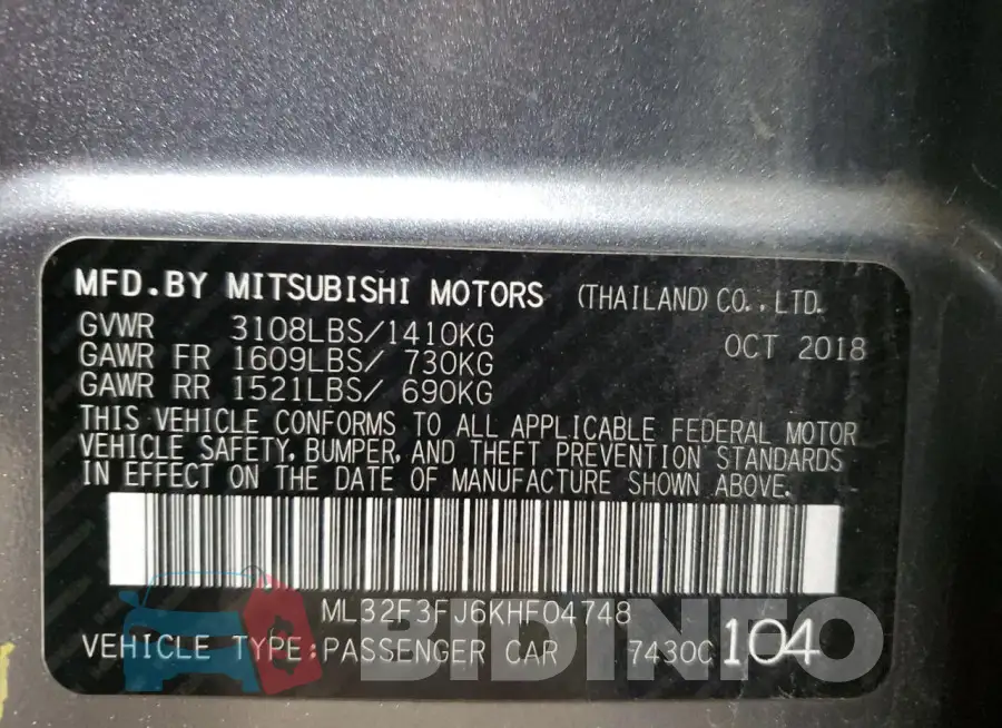 ML32F3FJ6KHF04748 Photo# 13