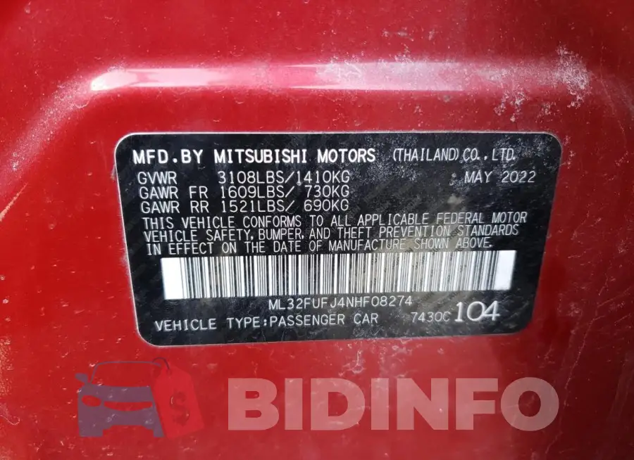 ML32FUFJ4NHF08274 Photo# 12