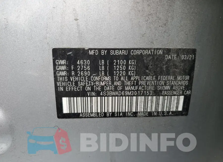 4S3BWAD69M3017153 Photo# 12