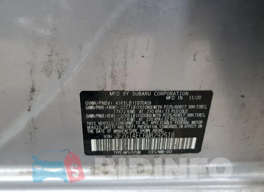 JF2GTAEC6M8292518 Photo# 12