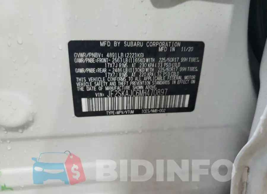 JF2SKAJC6MH470897 Photo# 14