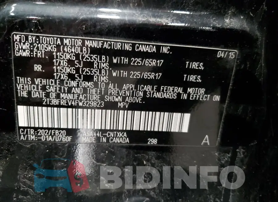 2T3BFREV4FW329823 Photo# 13
