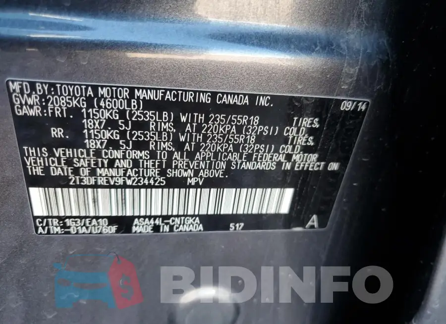 2T3DFREV9FW234425 Photo# 12