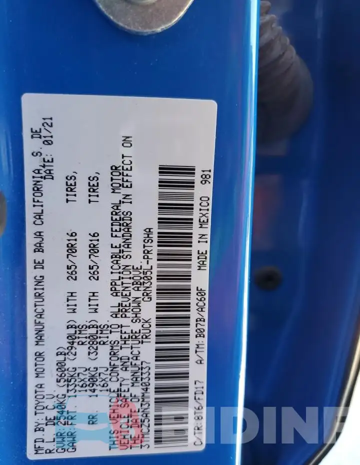 3TMCZ5AN3MM403337 Photo# 13
