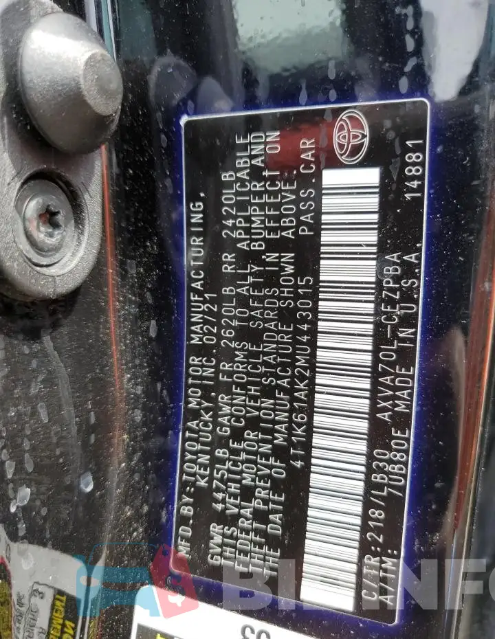 4T1K61AK2MU443015 Photo# 12