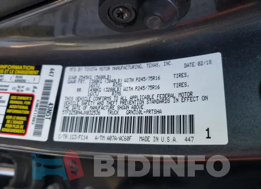 5TFDZ5BN4JX032536 Photo# 12