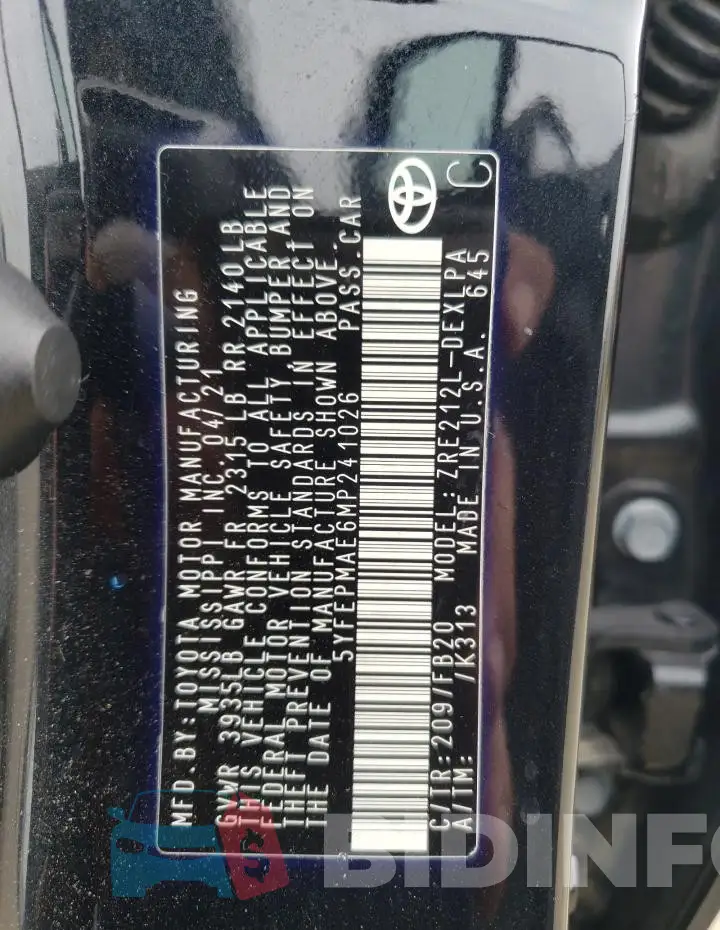 5YFEPMAE6MP241026 Photo# 12