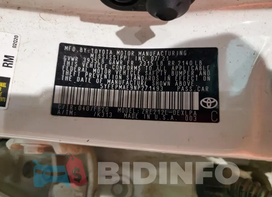 5YFEPMAE9NP271493 Photo# 13