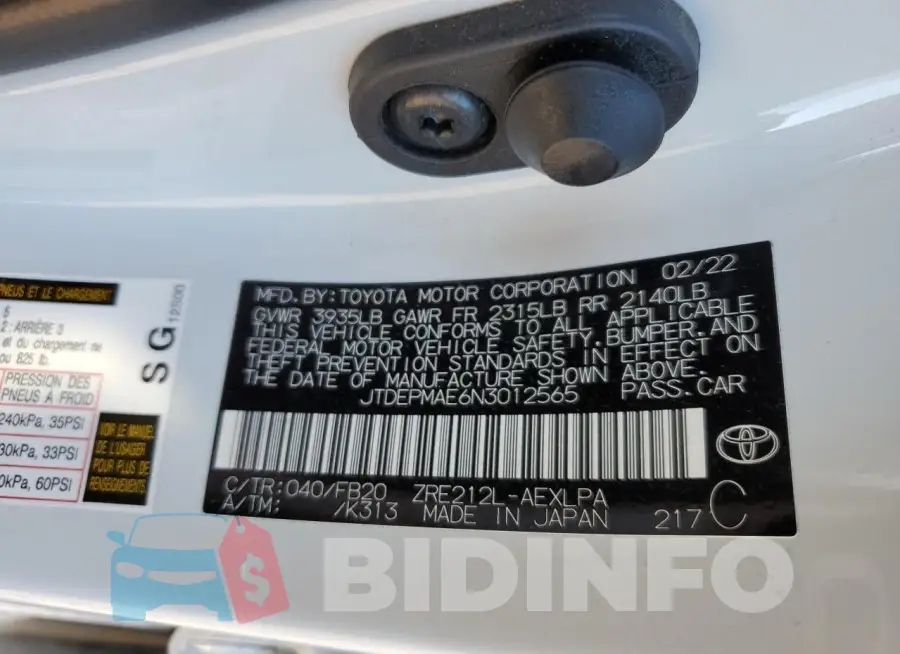 JTDEPMAE6N3012565 Photo# 13