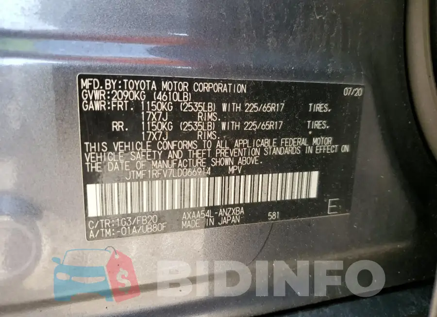 JTMF1RFV7LD066914 Photo# 13