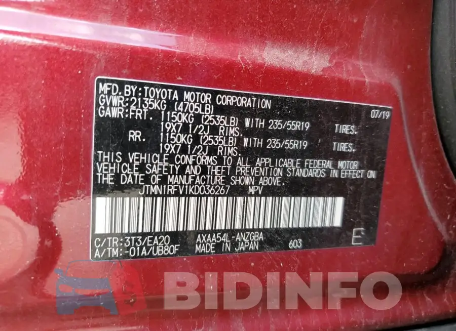 JTMN1RFV1KD036267 Photo# 13