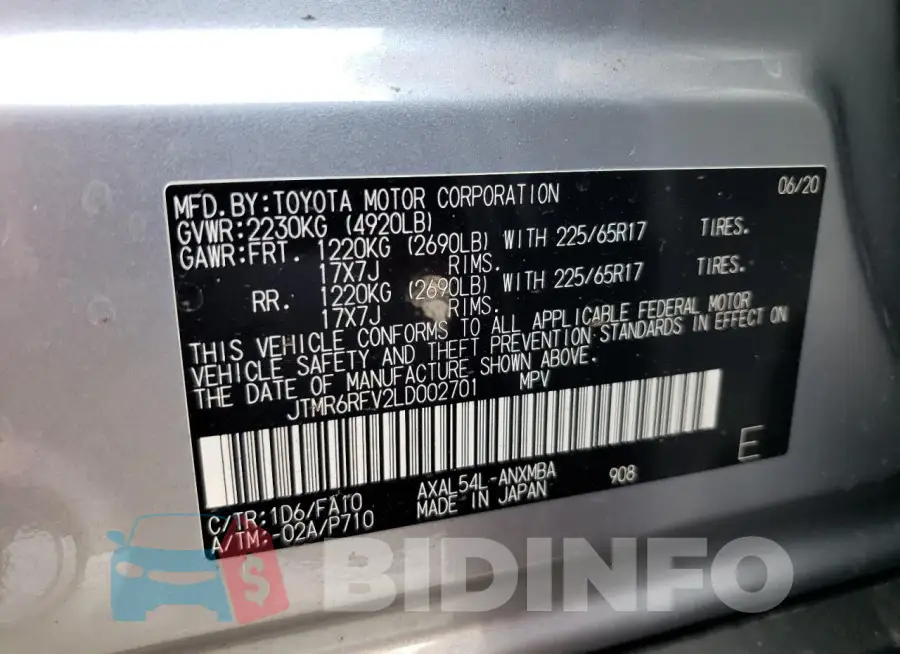 JTMR6RFV2LD002701 Photo# 13