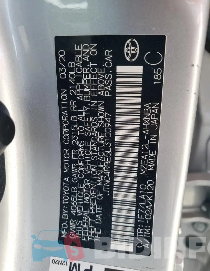 JTNC4RBE5L3100947 Photo# 13
