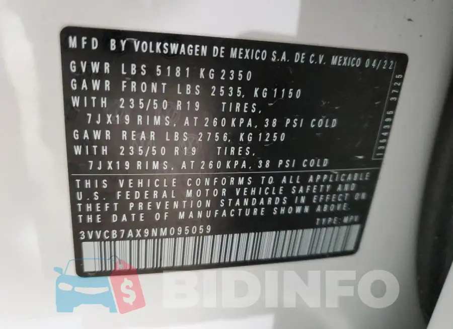 3VVCB7AX9NM095059 Photo# 12