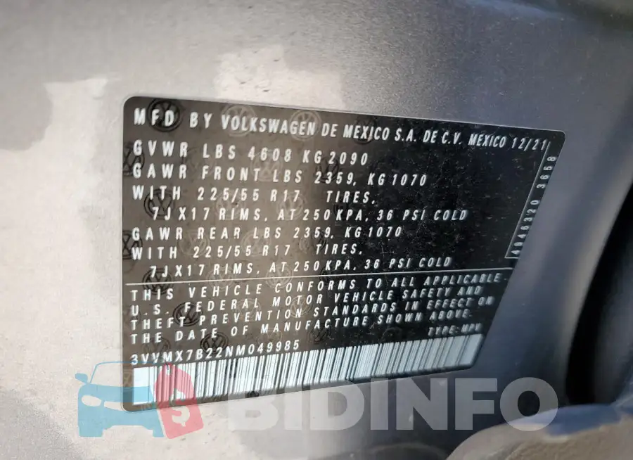 3VVMX7B22NM049985 Photo# 12