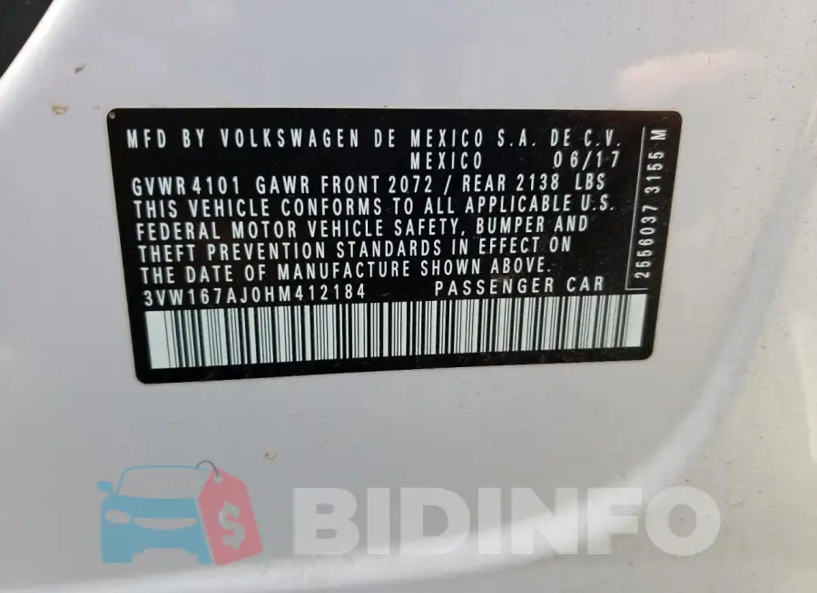 3VW167AJ0HM412184 Photo# 12