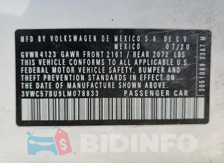 3VWC57BU9LM078833 Photo# 12