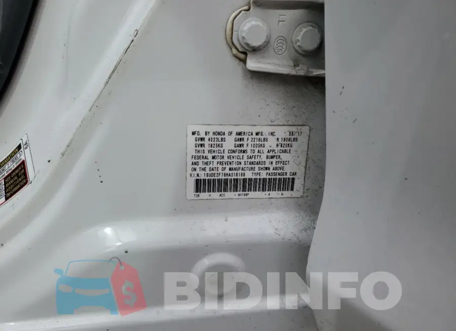 19UDE2F78HA016196 Photo# 13
