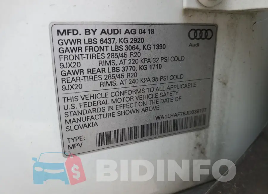 WA1LHAF76JD039177 Photo# 14