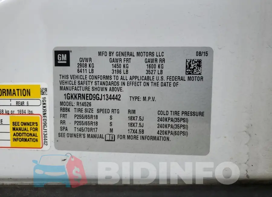 1GKKRNED9GJ134442 Photo# 13