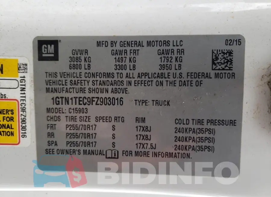 1GTN1TEC9FZ903016 Photo# 12