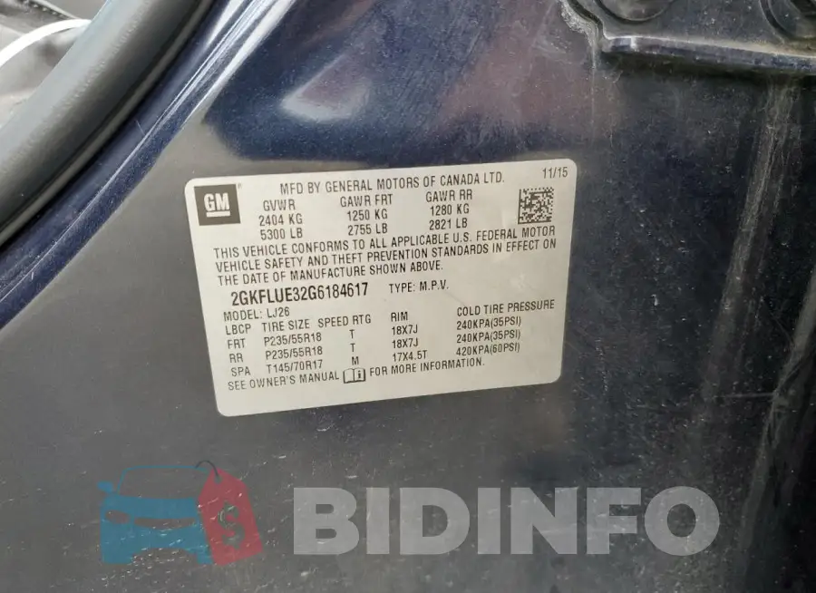 2GKFLUE32G6184617 Photo# 13