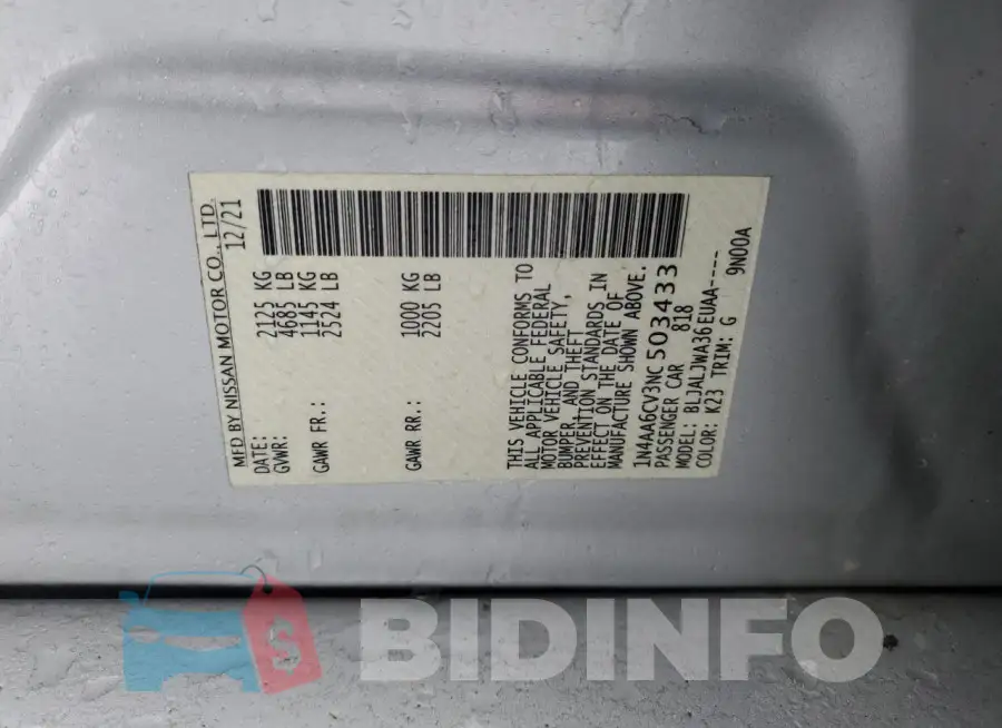 1N4AA6CV3NC503433 Photo# 12
