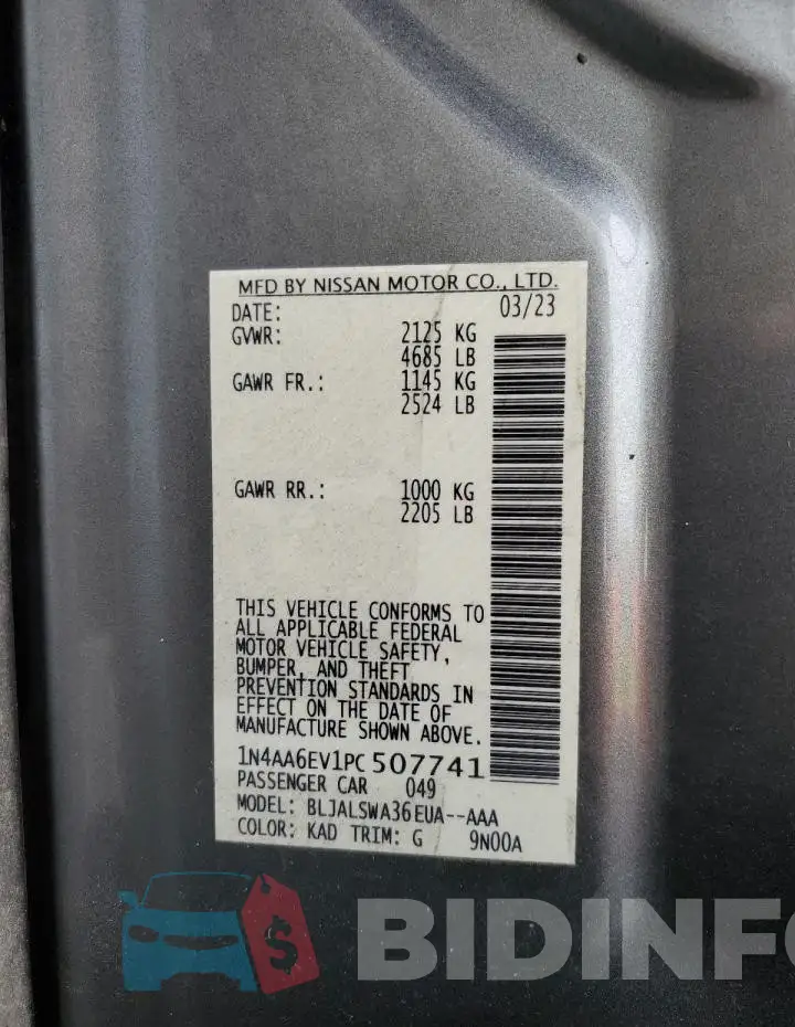 1N4AA6EV1PC507741 Photo# 12
