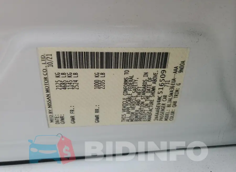 1N4AA6EV4MC516509 Photo# 12