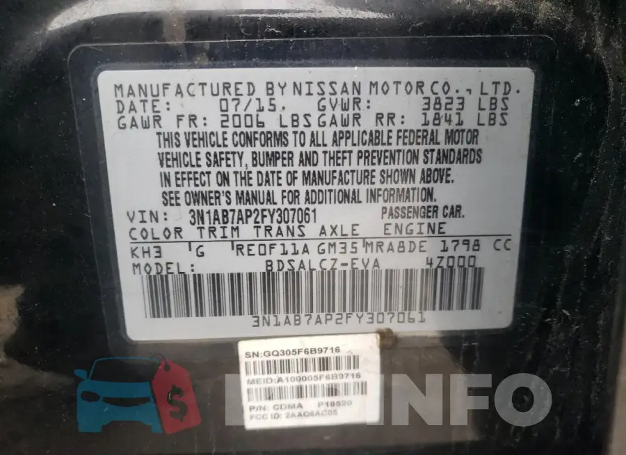 3N1AB7AP2FY307061 Photo# 13