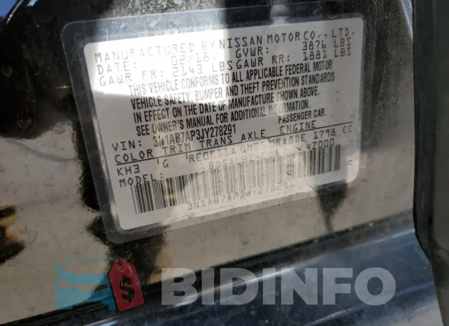 3N1AB7AP3JY278291 Photo# 13