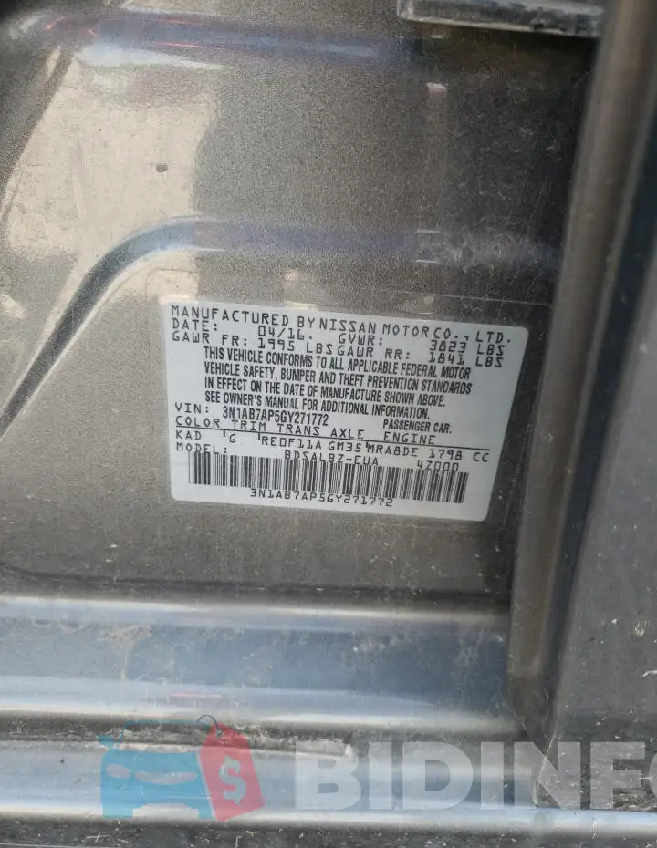 3N1AB7AP5GY271772 Photo# 12