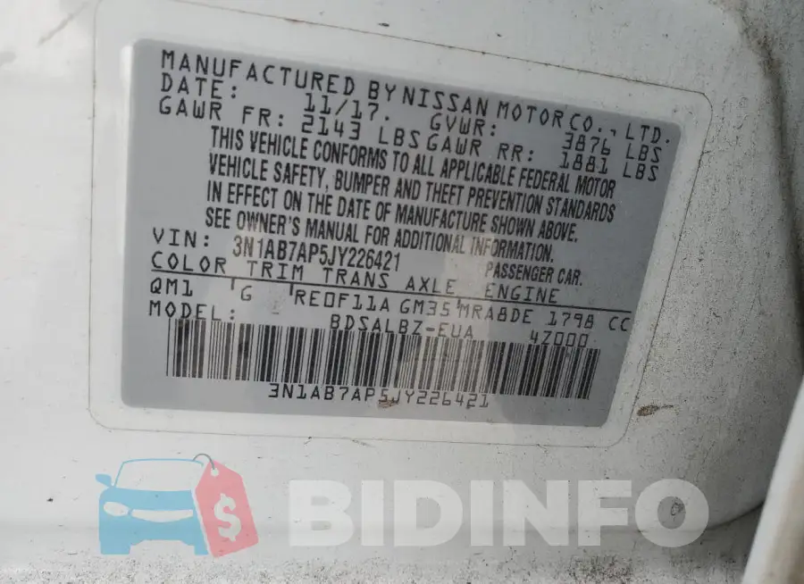 3N1AB7AP5JY226421 Photo# 12