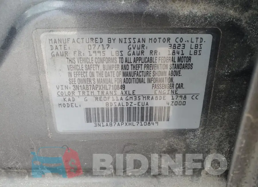 3N1AB7APXHL710849 Photo# 12
