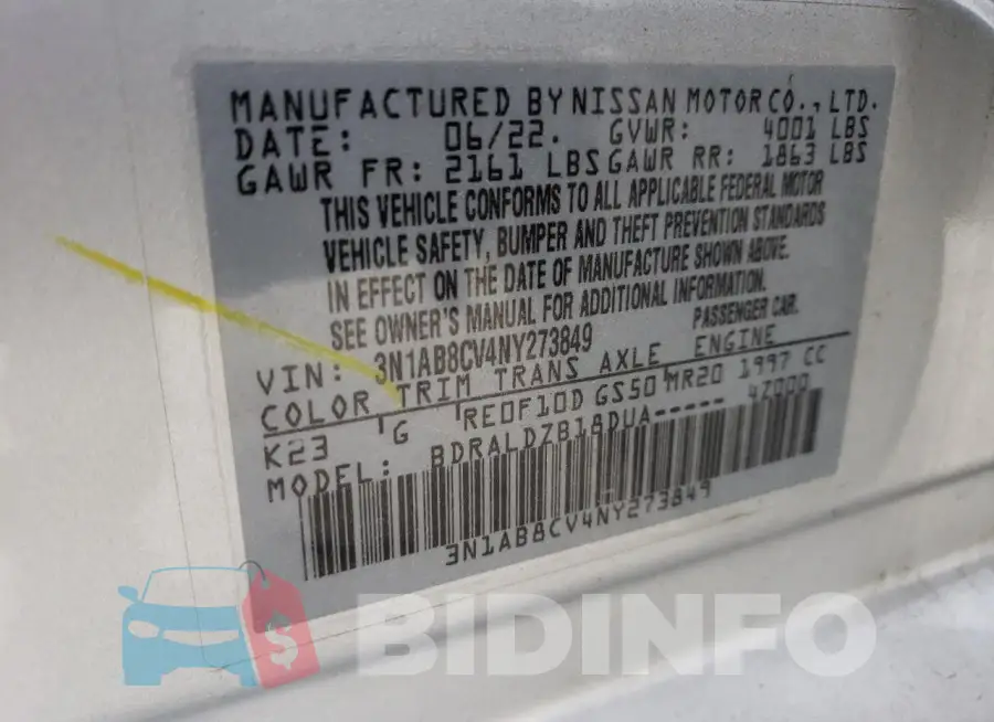 3N1AB8CV4NY273849 Photo# 12