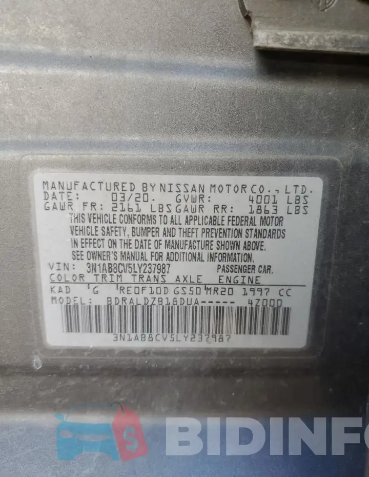 3N1AB8CV5LY237987 Photo# 12