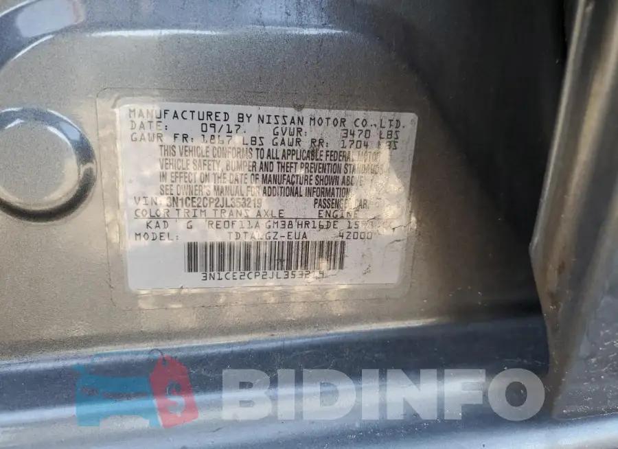 3N1CE2CP2JL353219 Photo# 12