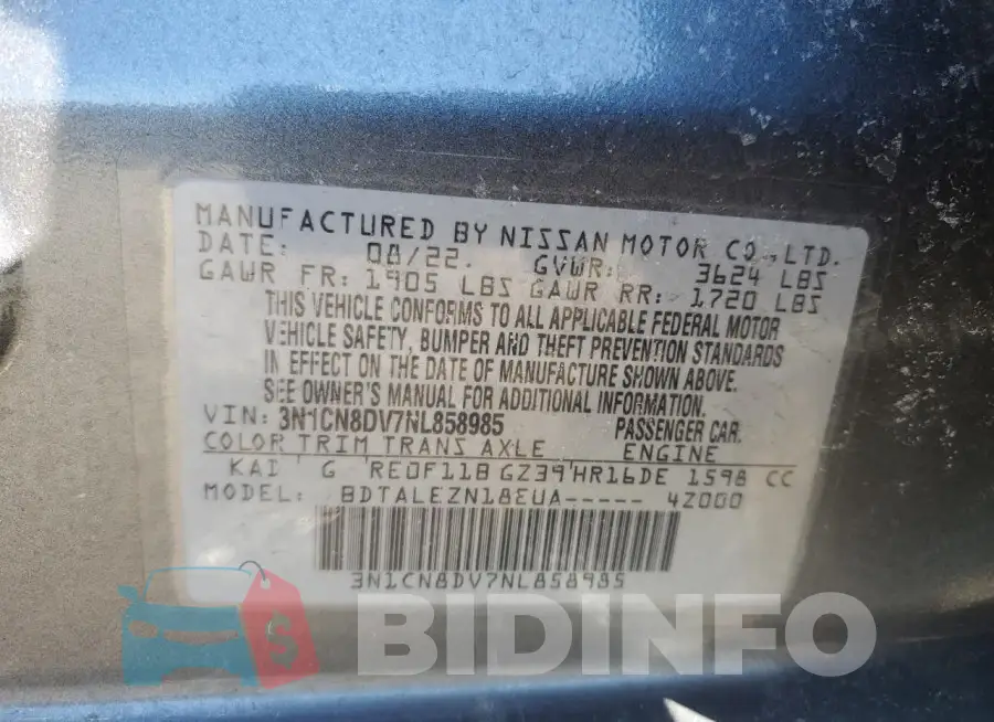 3N1CN8DV7NL858985 Photo# 12