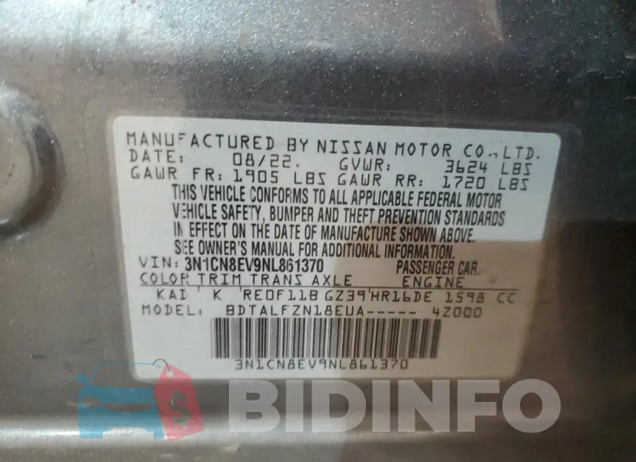 3N1CN8EV9NL861370 Photo# 12