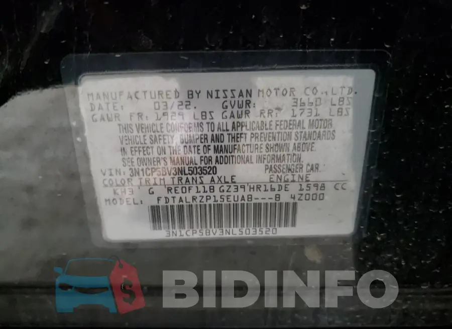 3N1CP5BV3NL503520 Photo# 12