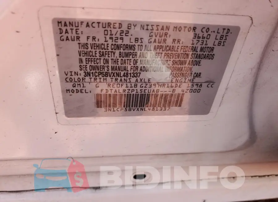 3N1CP5BVXNL481337 Photo# 13
