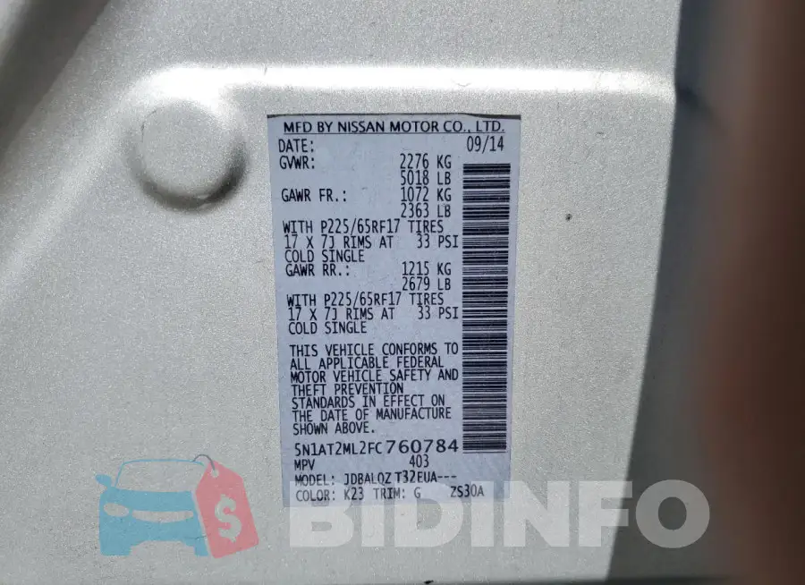 5N1AT2ML2FC760784 Photo# 13