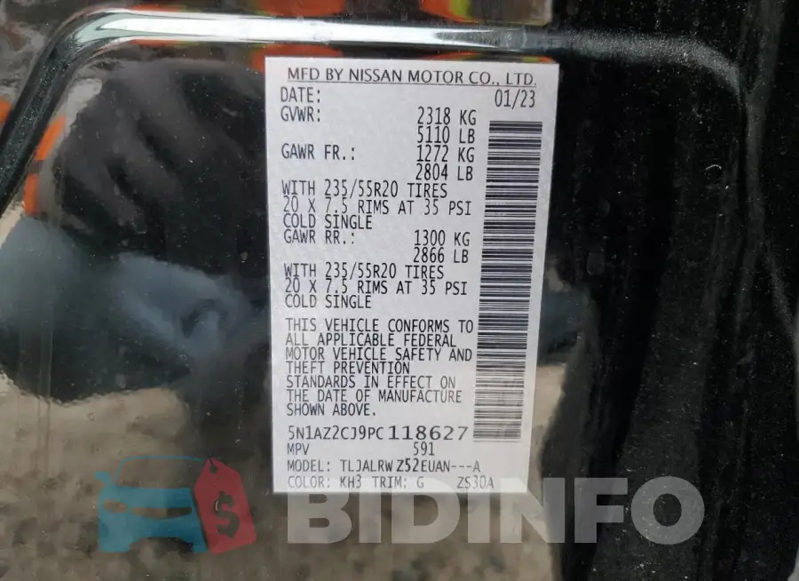 5N1AZ2CJ9PC118627 Photo# 13