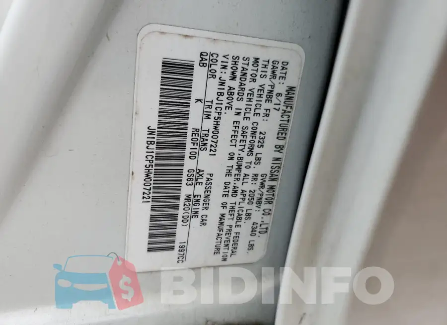 JN1BJ1CP5HW007221 Photo# 14