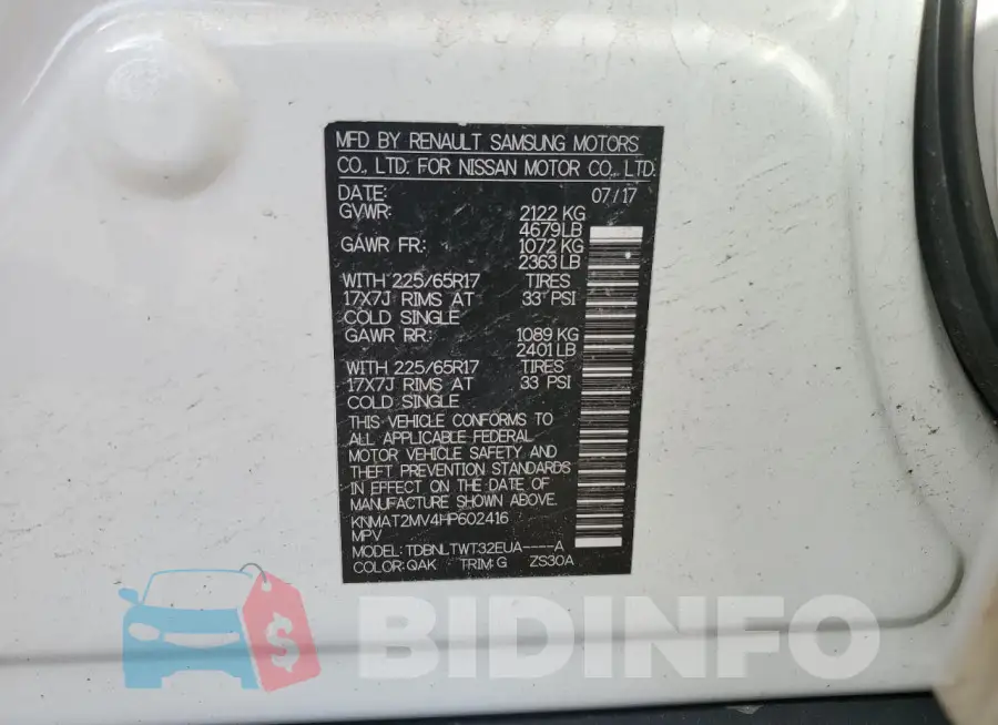 KNMAT2MV4HP602416 Photo# 13