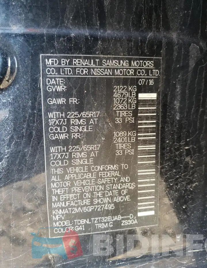 KNMAT2MV6GP727495 Photo# 13