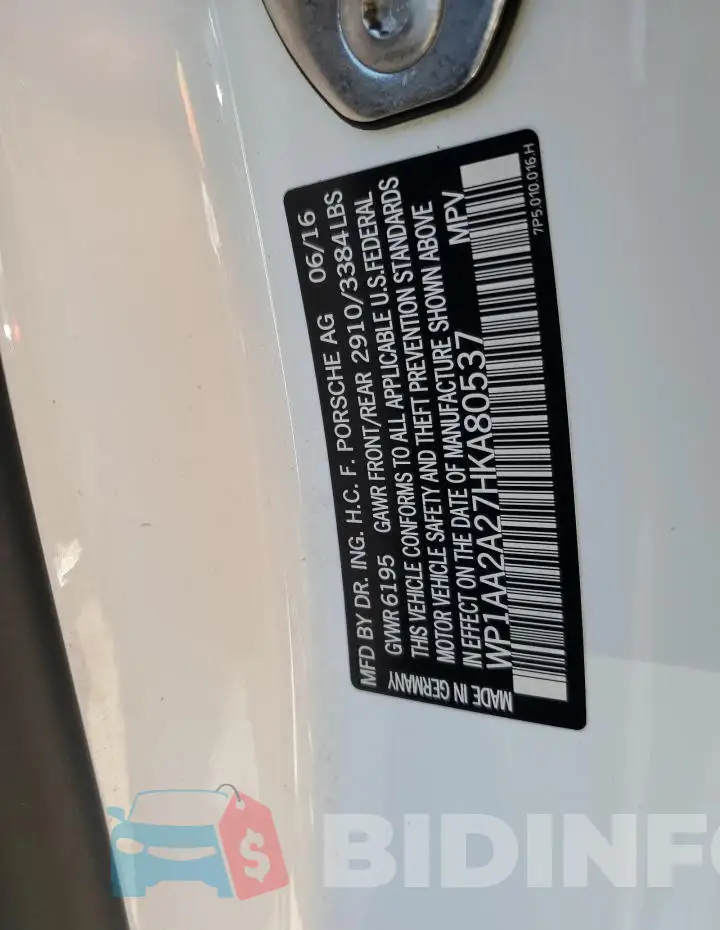 WP1AA2A27HKA80537 Photo# 12
